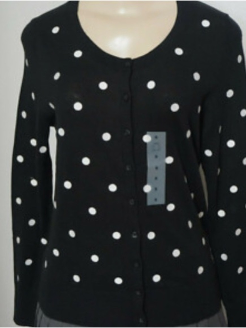 Old Navy Black and White Polka Dot Cardigan